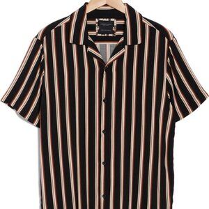 Denim & Flower Black Striped Short Sleeved Shirt